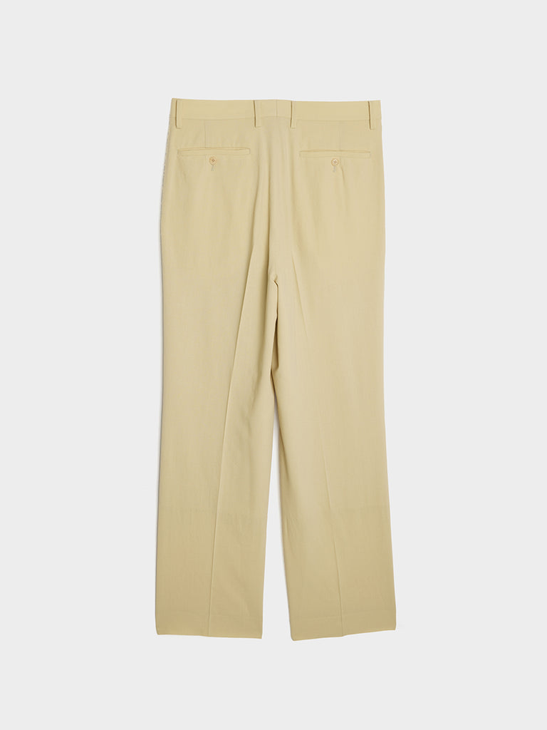 Hard Twist Wool Viyella Slacks, Ivory Yellow – 7017 REIGN