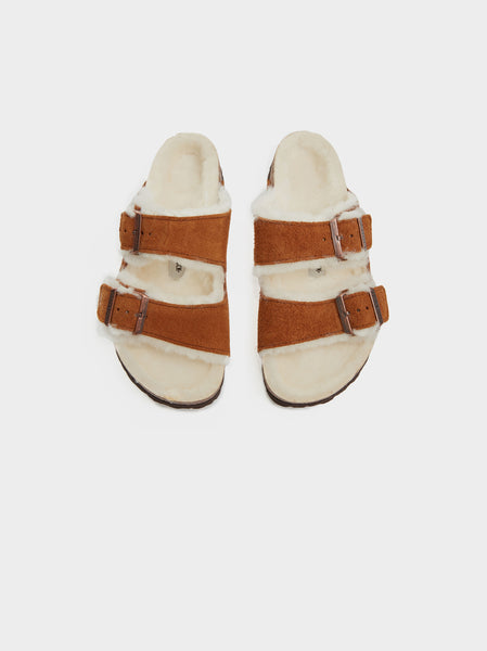 Arizona Shearling Suede Leather, Mink / Natural