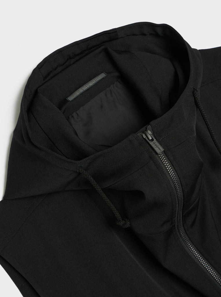 UJOH ジレベスト　U781-V01-100 Wrinkle Gabardine Hooded Vest | Yohji Yamamoto Pour Homme | 7017 REIGN