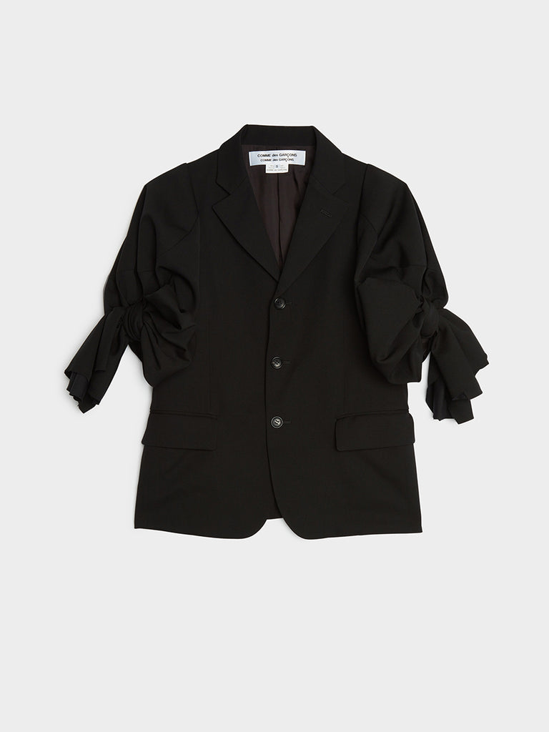 WOOL GABARDINE SHORT JACKET - ジャケット・アウター