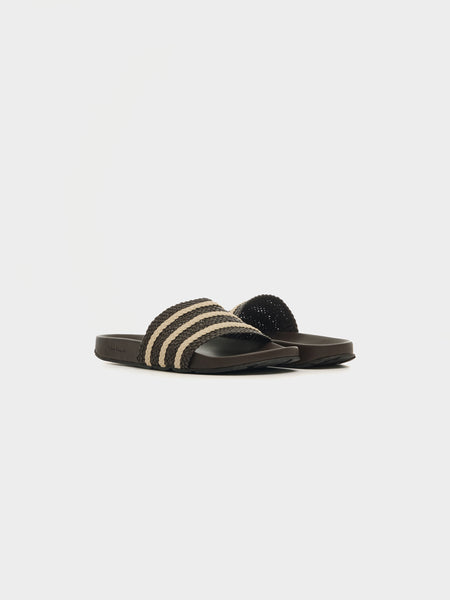 adidas X WB Adilette, Dark Brown / Wonder White
