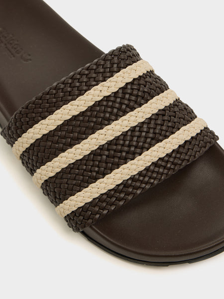 adidas X WB Adilette, Dark Brown / Wonder White