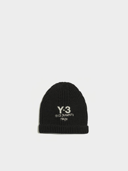 Y-3 Knit Beanie, Black