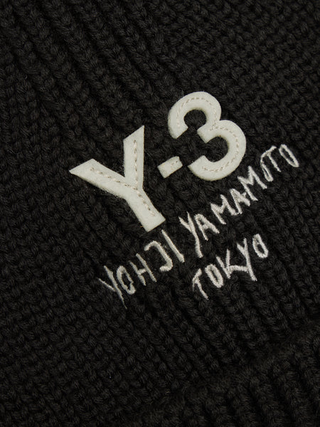 Y-3 Knit Beanie, Black