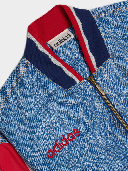 DEN GR Tracksuit Jacket, White / Dark Blue
