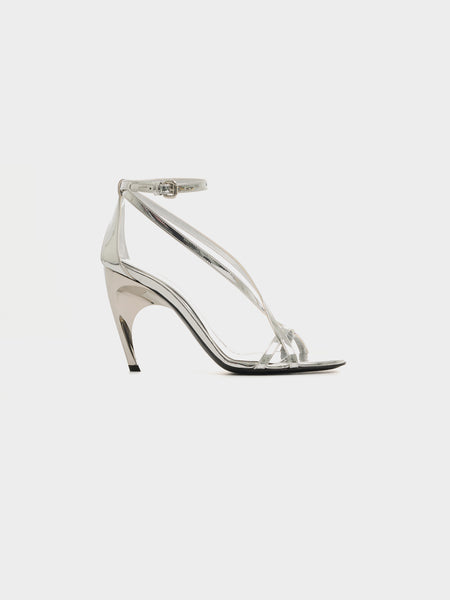 W Punk Ankle Strap Sandal II, Silver / Silver