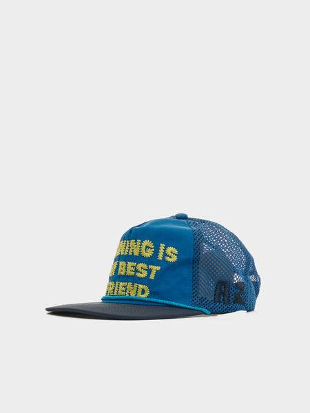 "Running Is My Best Friend" Trucker Hat, Blue