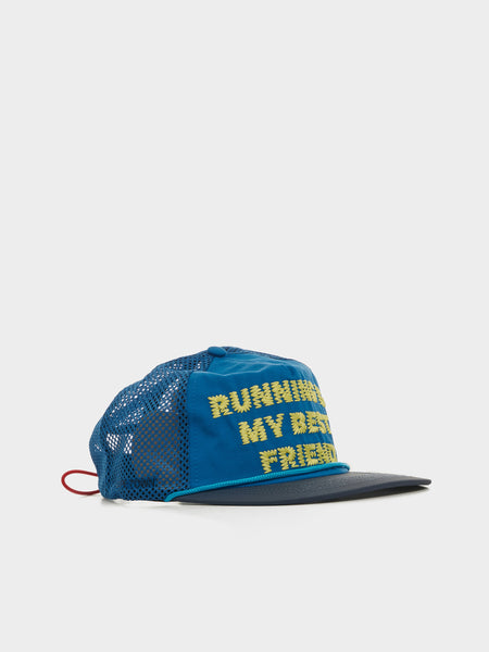 "Running Is My Best Friend" Trucker Hat, Blue