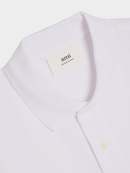 Ami De Coeur Polo Shirt, Wool Gabardine White