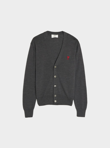 Classic Red ADC Cardigan, Heather Grey