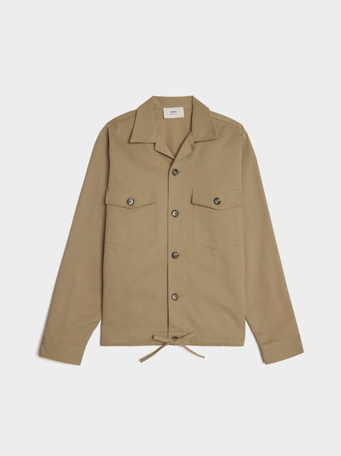 Classic Overshirt with Drawstring, Clay
