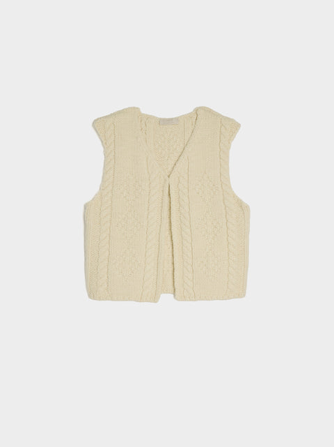 Handmade Knit Vest, Ecru