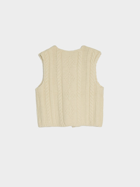 Handmade Knit Vest, Ecru