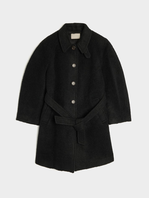 Alpaca Raglan Coat, Black