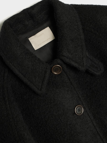 Alpaca Raglan Coat, Black