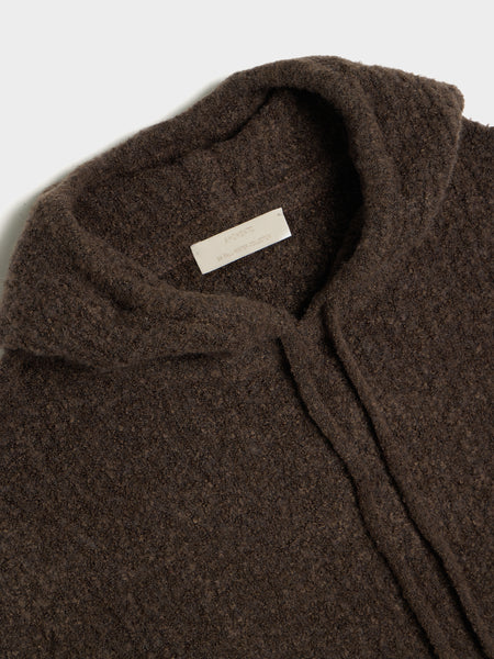 Boucle Hooded Knit, Brown