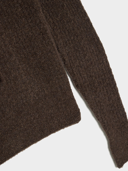 Boucle Hooded Knit, Brown