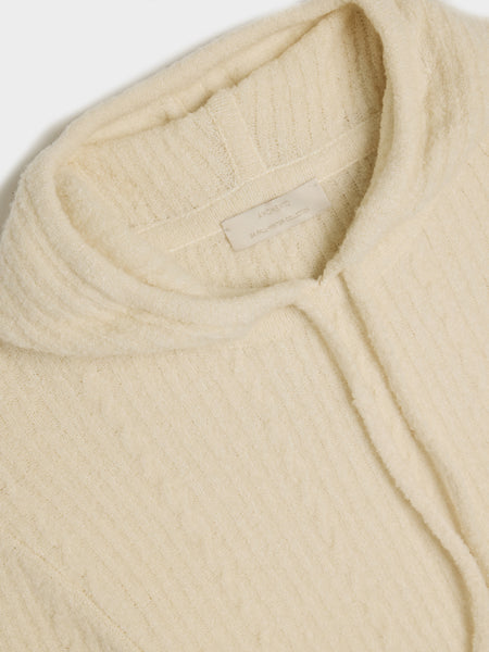 Boucle Hooded Knit, Ivory