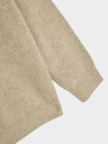 Racoon V-Neck Knit, Beige