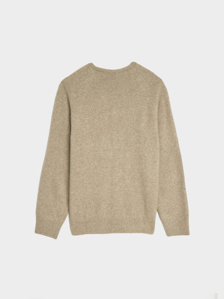 Racoon V-Neck Knit, Beige