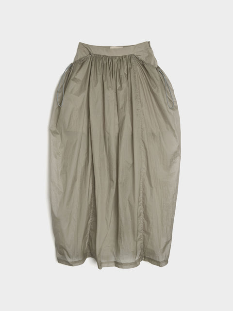 Layered Shirring Skirt, Grey