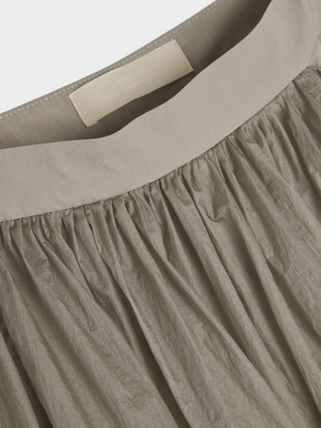 Layered Shirring Skirt, Grey