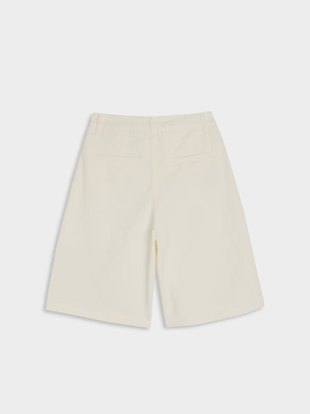Cut-Out Pocket Denim Shorts, White