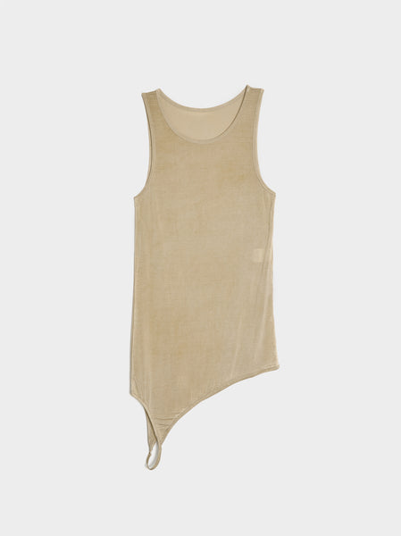 Three Straps Sleeveless Top, Beige