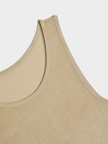 Three Straps Sleeveless Top, Beige