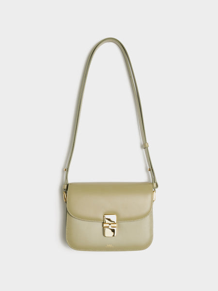 SAC Grace Small Smooth Leather, Green Taupe