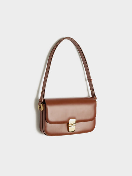 SAC Grace Baguette Smooth Leather, Hazelnut