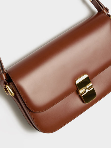 SAC Grace Baguette Smooth Leather, Hazelnut