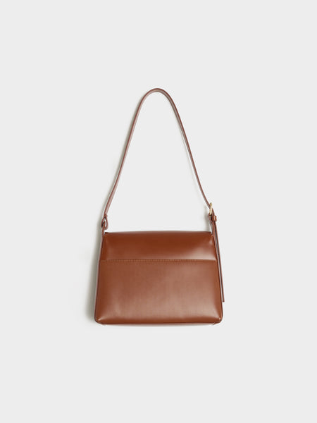 SAC Virginie Flap Smooth Leather, Hazelnut