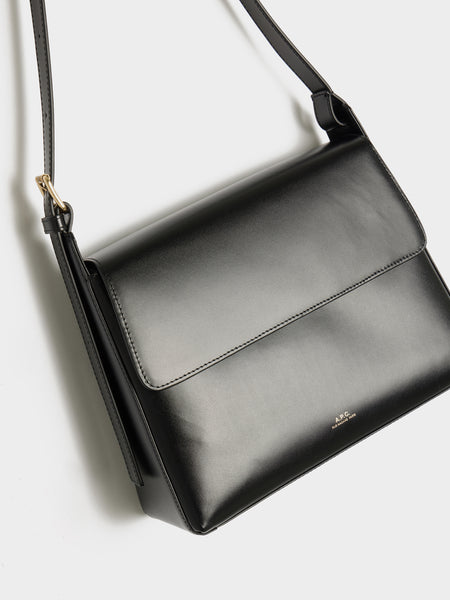 SAC Virginie Flap Smooth Leather, Black