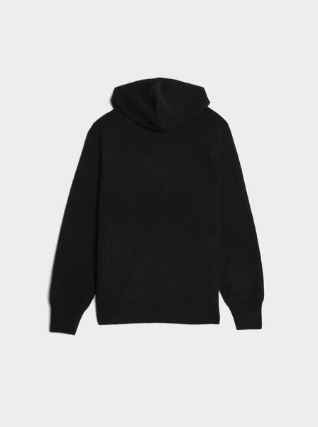 Baby Cashmere Knit Hoodie, Top Black