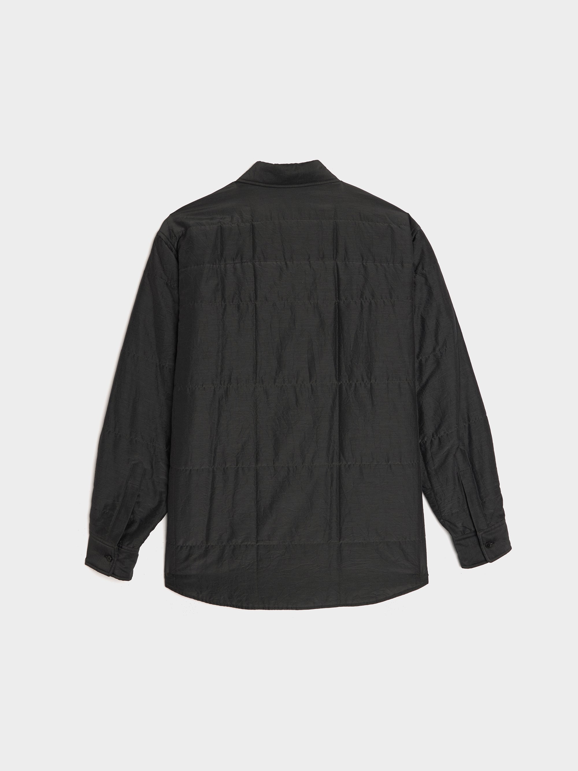 rennes — Auralee  Quilted Light Silk Cotton Shirt in Ink