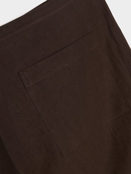 High Density Finx Linen Weather Easy Shorts, Dark Brown