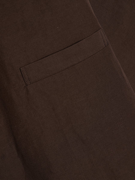 High Density Finx Linen Weather Shirt, Dark Brown