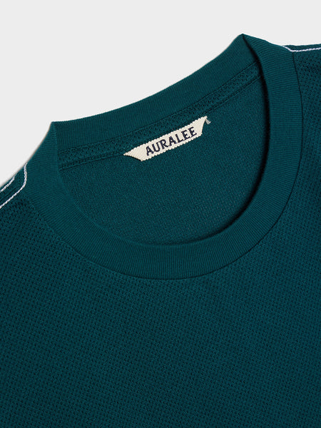 Cotton Mesh Dyed Tee, Dark Green