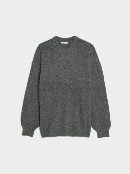 Brushed Wool Cashmere Silk Knit P/O, Gray