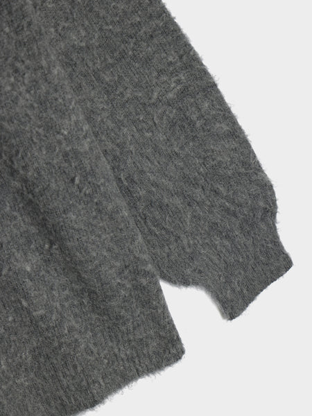 Brushed Wool Cashmere Silk Knit P/O, Gray