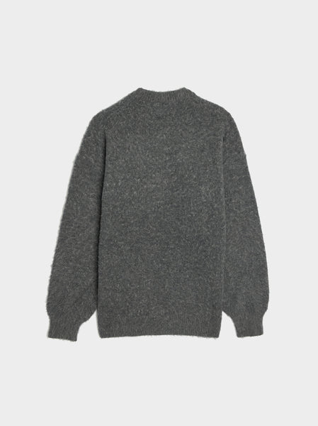 Brushed Wool Cashmere Silk Knit P/O, Gray