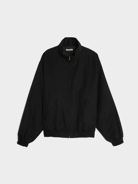 Washed Finx Silk Chambray Blouson, Black Chambray