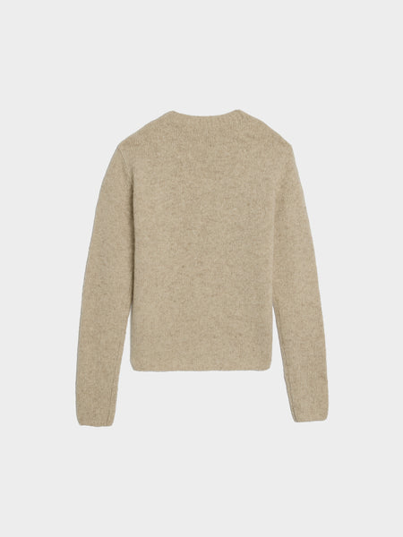 Cashmere Melange Knit P/O, Top Gray Beige