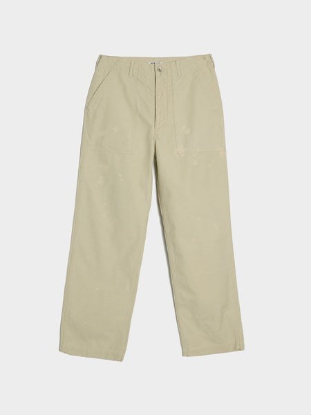Washed Baggy Satin Bleached Baker Pants, Dusty Ivory