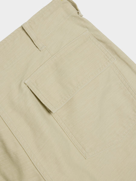 Washed Baggy Satin Bleached Baker Pants, Dusty Ivory