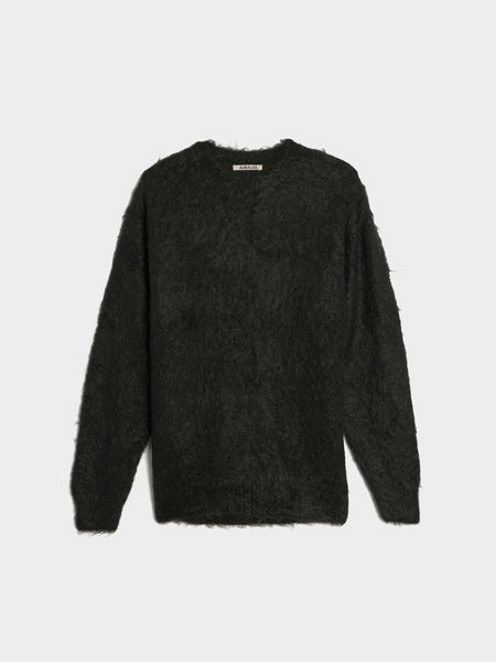 Brushed Super Kid Mohair Knit P/O, Ink Black