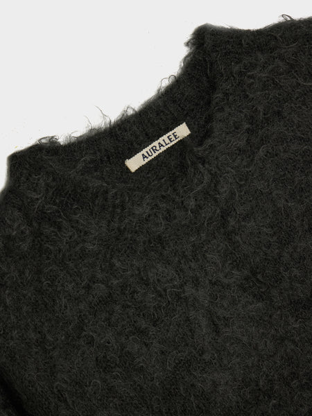 Brushed Super Kid Mohair Knit P/O, Ink Black