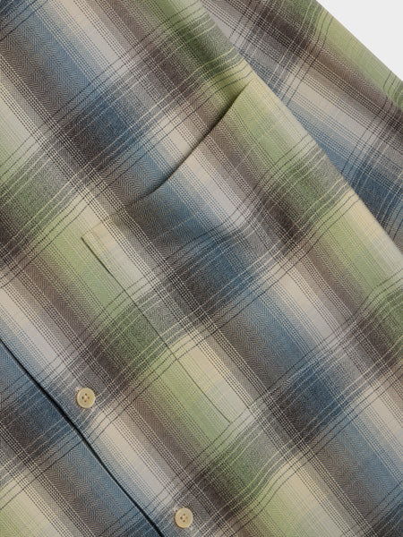 Super Light Wool Check Shirt, Blue Green Check