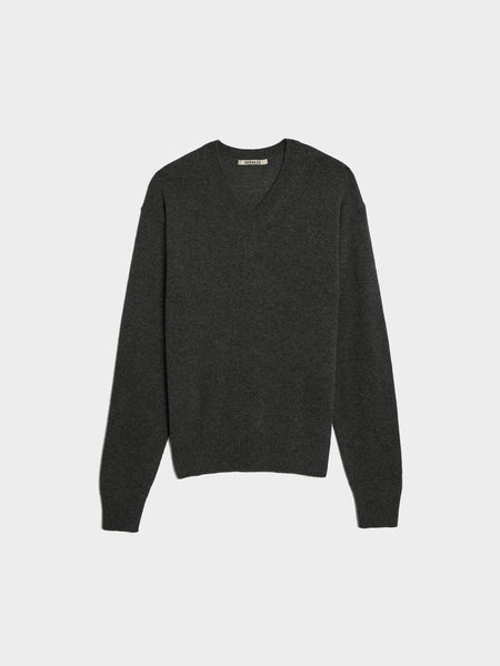 Light Cashmere Knit V-Neck P/O, Charcoal